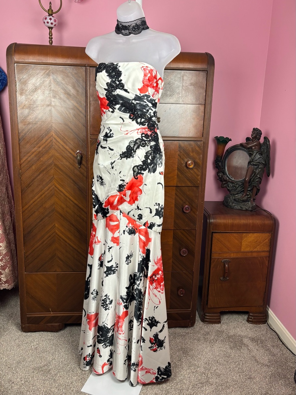 Vintage Y2K Jump Vintage Strapless Mermaid Formal Dress XXS